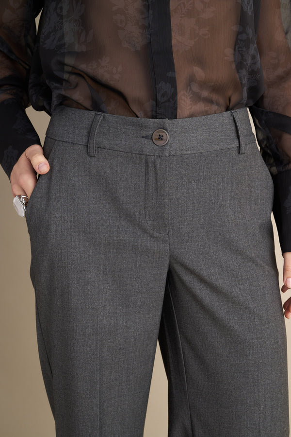 Low Rise Flare Trousers Grey