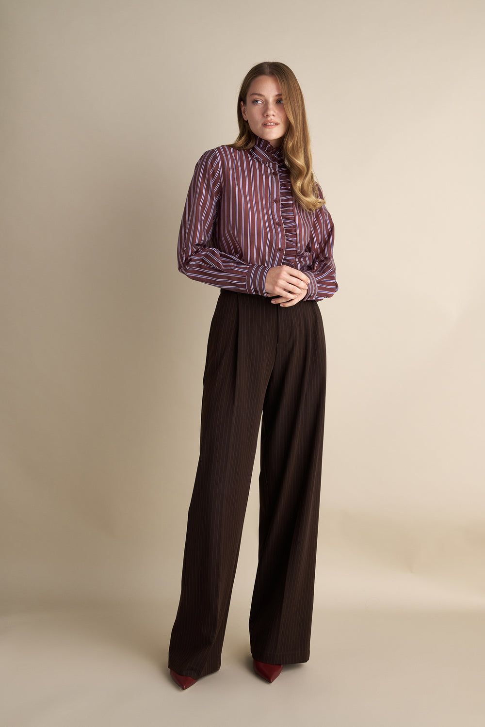 Pinstripe Pants Brown
