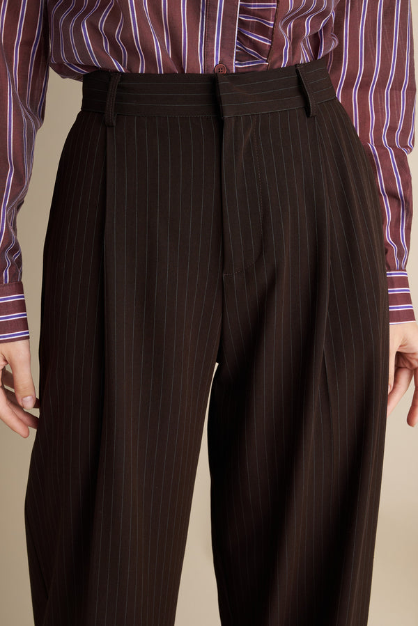 Pinstripe Pants Brown
