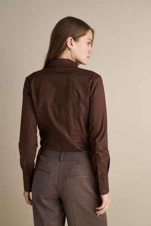 Fitted Rush Design Shirt Brown
