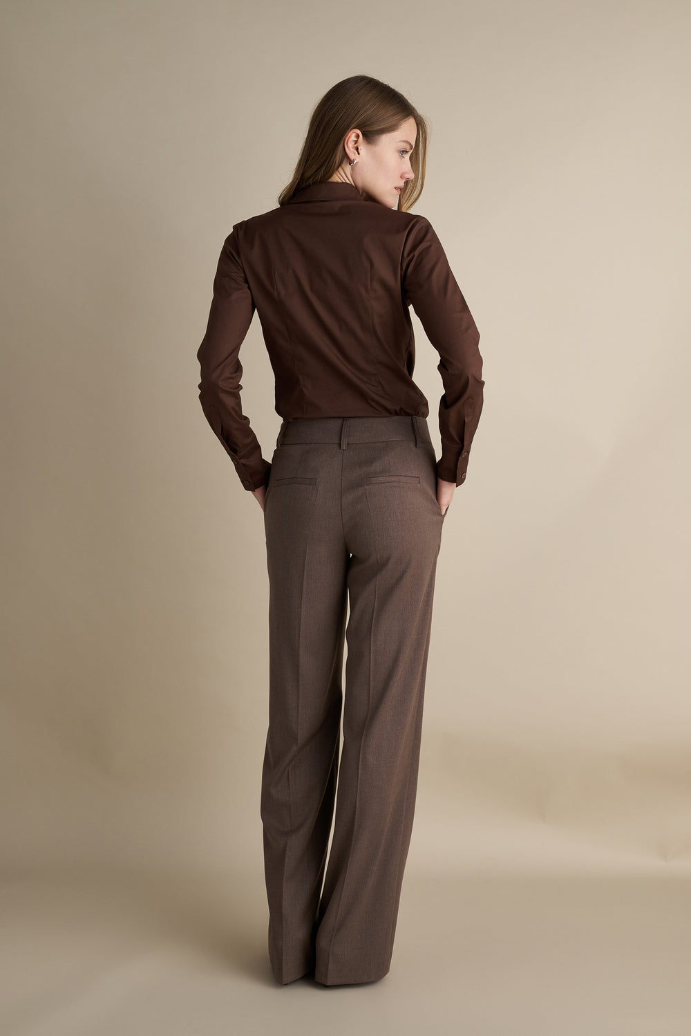 Low Rise Flare Trousers Mocha