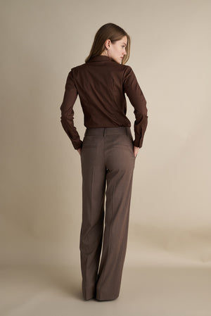 Low Rise Flare Trousers Mocha