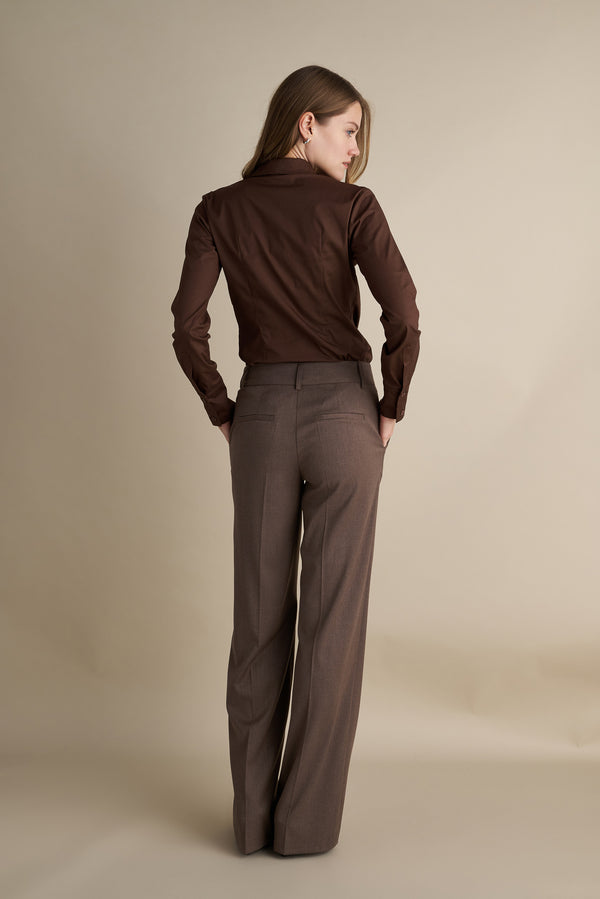 Low Rise Flare Trousers Mocha