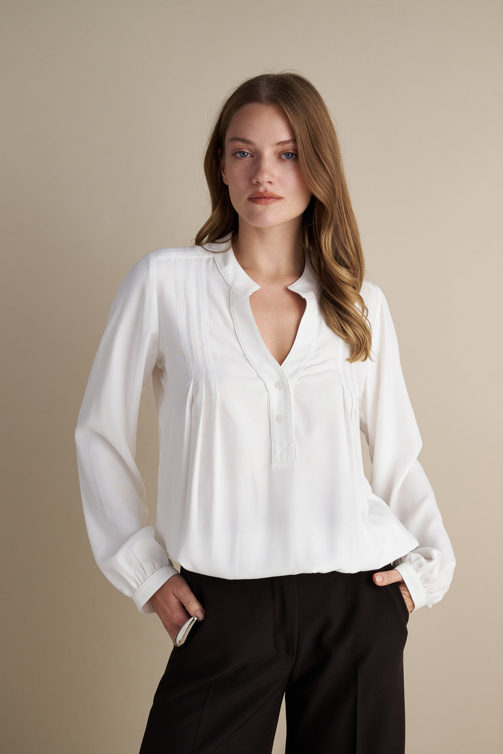 Mandarin Blouse White