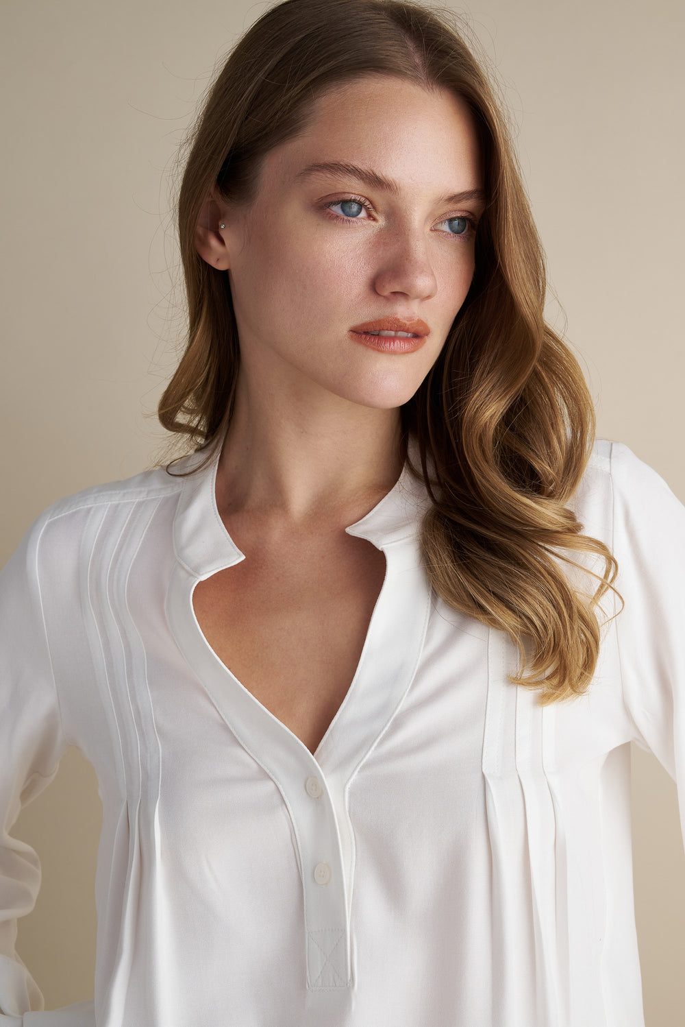 Mandarin Blouse White