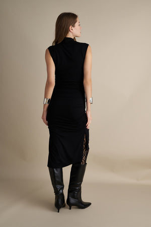 Rushed Midi Dress In Black