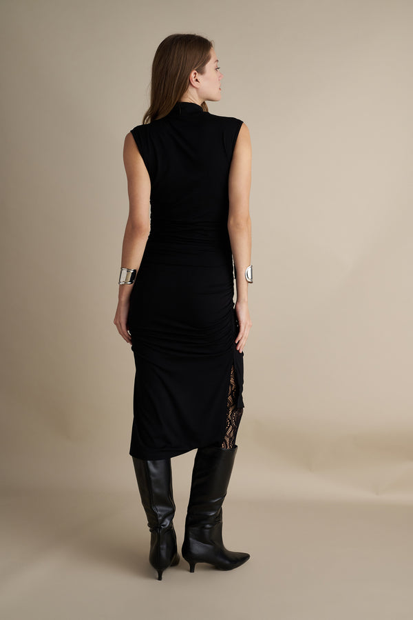 Rushed Midi Dress In Black