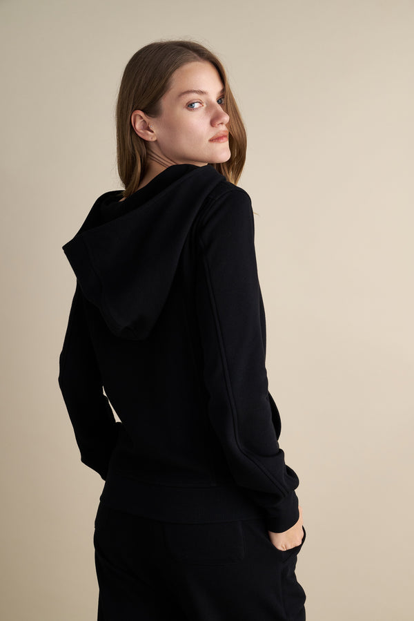 Asymmetrical Zip & Pleated Neckline