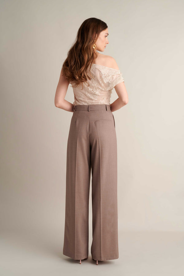 Wide Leg Trousers Taupe