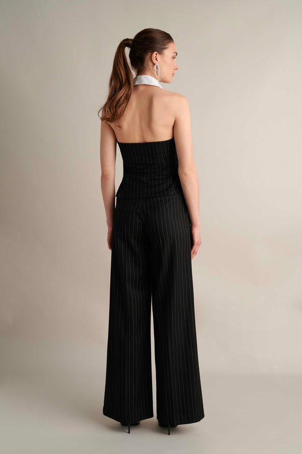 Pinstripe Pants Black