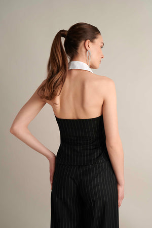 Pinstripe Halter Neck Top