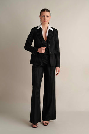 Pinstripe Pants Black
