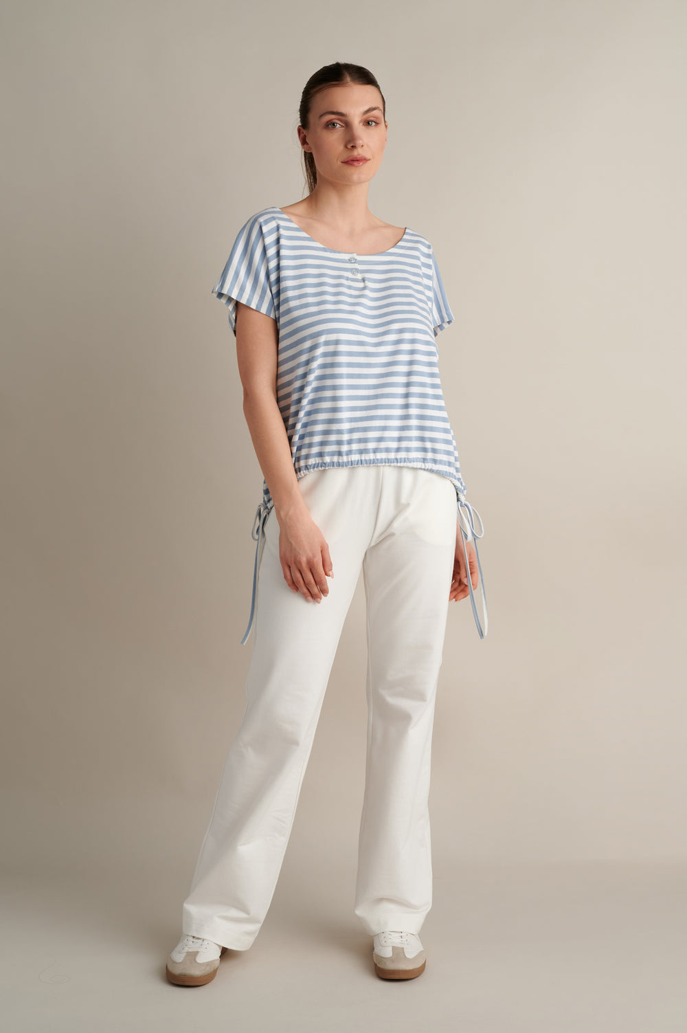 Cloudline Stripe Top L. Blue