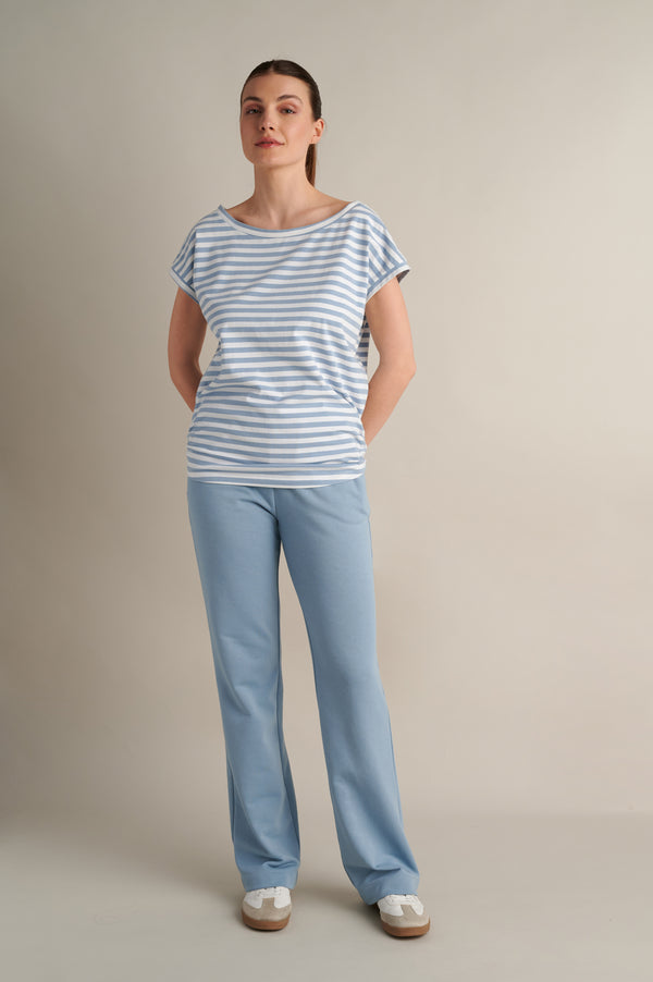 Blue Striped T-shirt With Side Detail