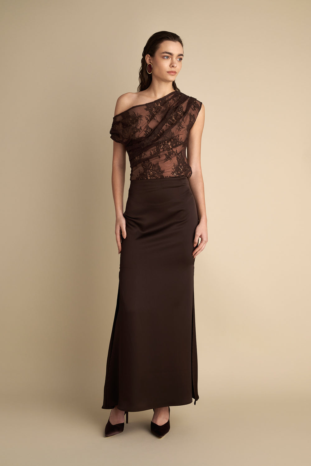 Satin Skirt Espresso