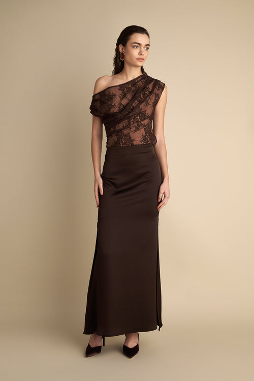 Satin Skirt Espresso