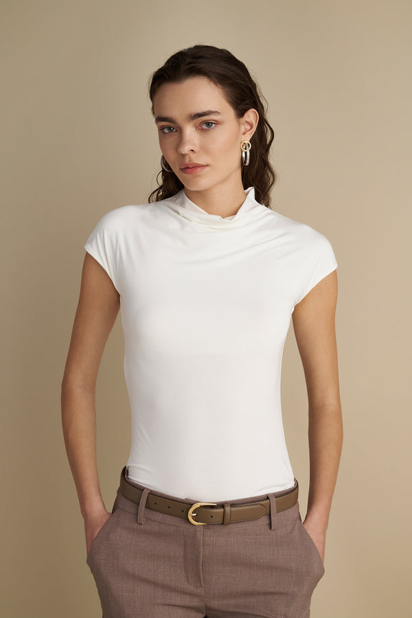 Short Sleeve Cowl neck Top