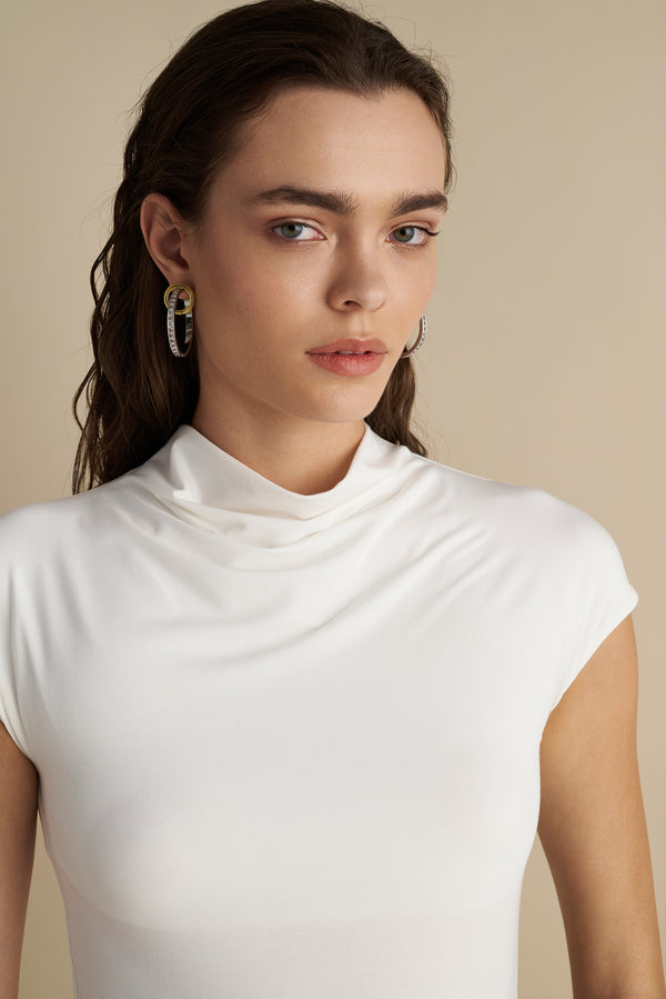 Short Sleeve Cowl neck Top