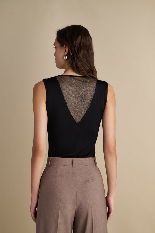 Sheer Panel Top Black