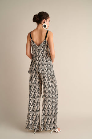 Ethnic Print Flare Trousers