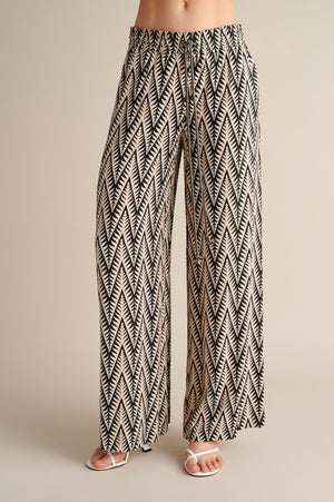 Ethnic Print Flare Trousers