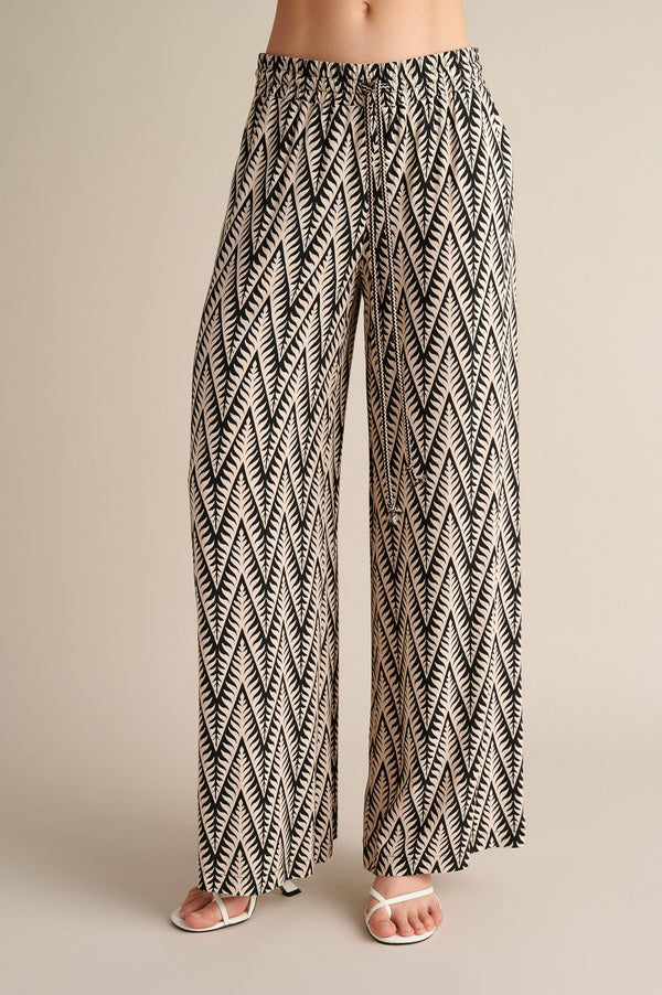 Ethnic Print Flare Trousers