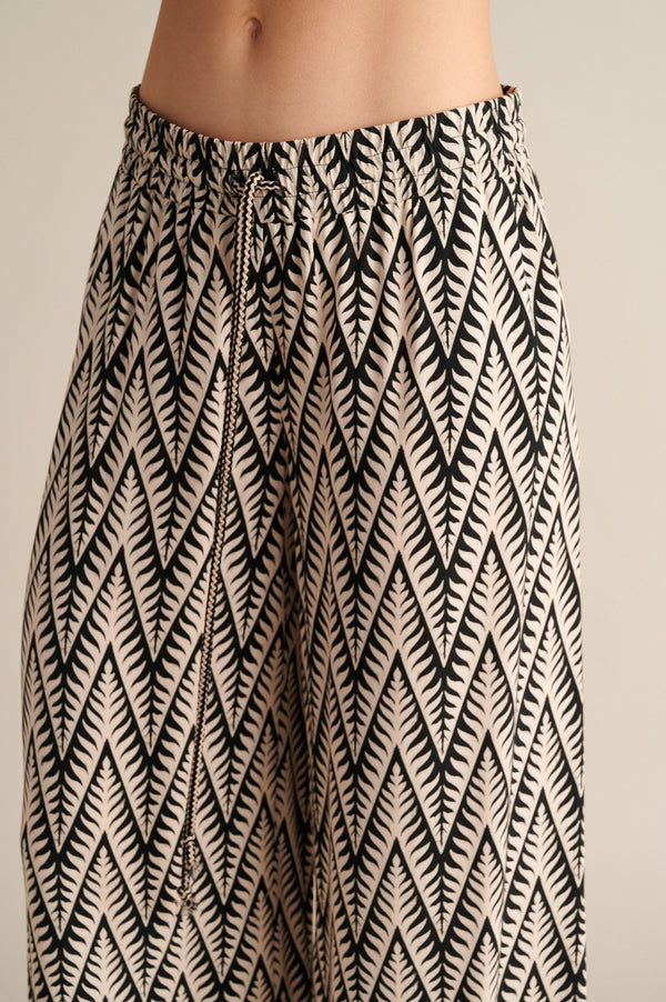 Ethnic Print Flare Trousers