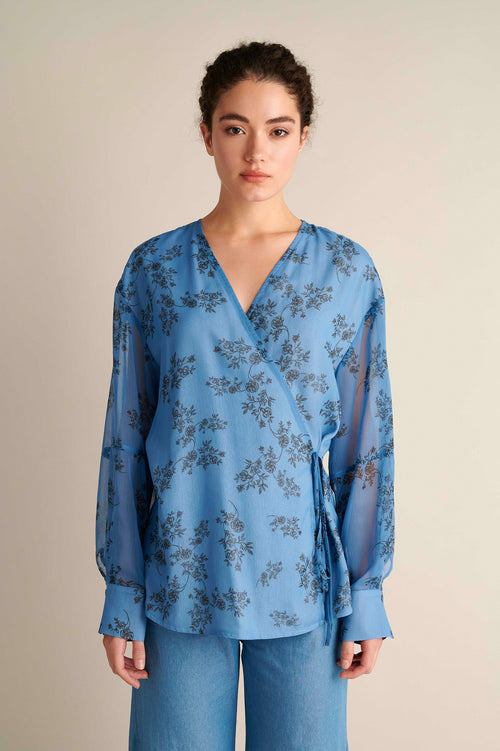 Rough Blue Wrap Shirt