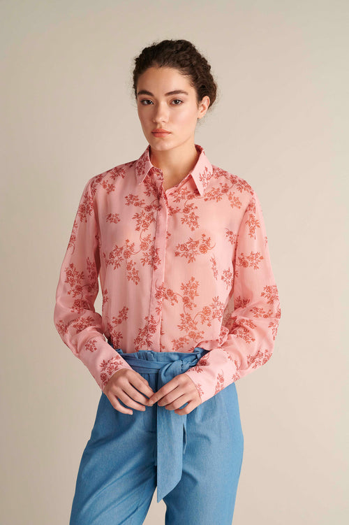 Pink Crimson Detail Shirt