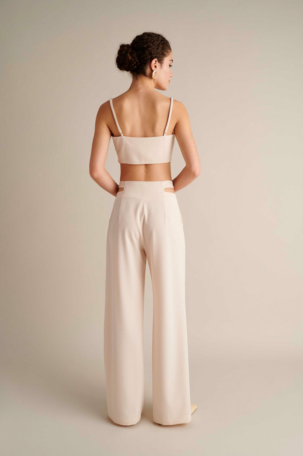 Cut-Out Waist Trousers Vanilla