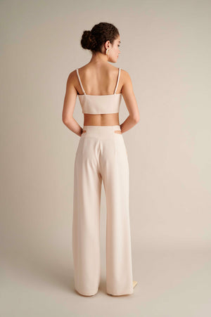Cut-Out Waist Trousers Vanilla