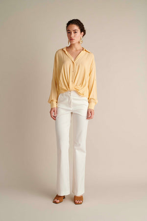 Flare Stretch Pants White
