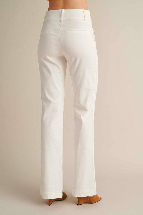 Flare Stretch Pants White