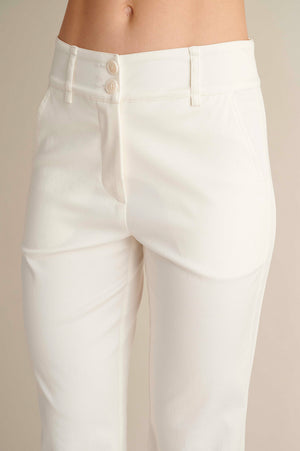 Flare Stretch Pants White