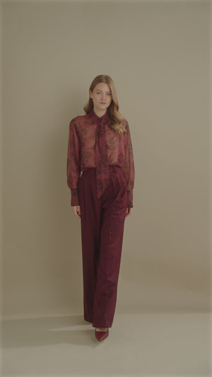 Pinstripe Pants Burgandy