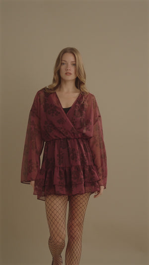 Wine & Dine Twilight Dress Burgundy